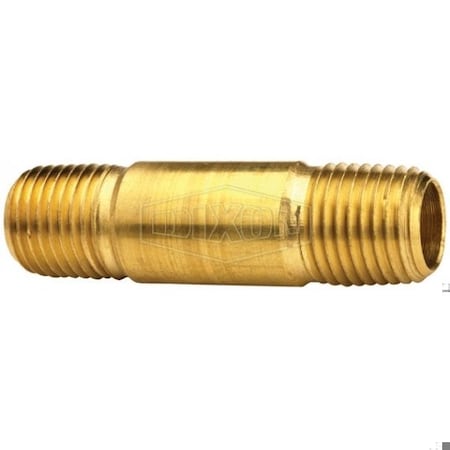 Dixon Long Pipe Nipple, 1/2-14 Nominal, 2-1/2 in L, Brass, MNPT End Style, Import 1660825C